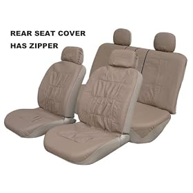 On Sale Now .... Car Seat Cover Full Set Leather Rear 60/40 Split Pu003 Beige 114