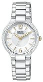 Stainless Steel Firenza Eco-Drive Diamond Bezel White Dial Sapphire