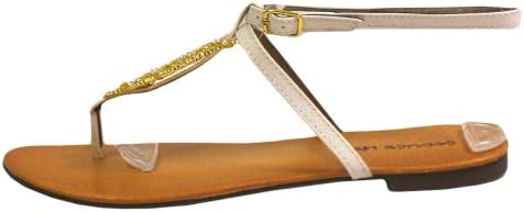 Luxury Divas White Sandal Thong Flats With Rhinestone Butterfly Size 6.5