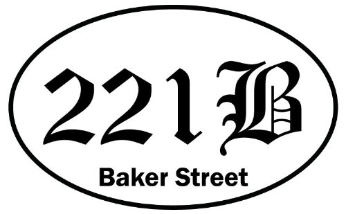221B Baker Street Sherlock Holmes Detective Sticker Decal 5"x 3"