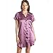 Camille Luxurious Knee Length Purple Satin Nightshirt