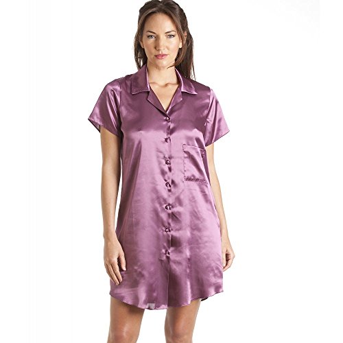 Camille Luxurious Knee Length Purple Satin Nightshirt