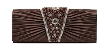 Scarleton Satin Clutch With Beads And Crystals H3013
