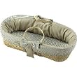 Seersucker Gingham Moses Basket - Color Khaki