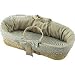 Seersucker Gingham Moses Basket - Color Khaki
