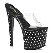 7 1/2 Inch Black Rhinestone Sandals High Platform Sexy Shoes Stripper Shoes Open Toe