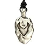 Taurus the Bull, Rune Zodiac Pewter Pendant with Slipknot Necklace