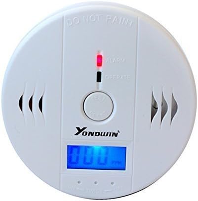Yondwin Brand Carbon Monoxide Sensor Detector CO Alarm Meter Tester with Digital LCD Display and Voice Warning, Battery Operated , White