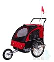 FAHRRADANH&Auml;NGER 2IN1 JOGGER ROT/SCHWARZ VOLLGEFEDERT