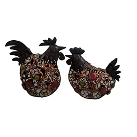 Metal Rooster Pair-Brand New Ornament