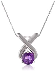 Sterling Silver Gemstone Pendant Necklace (2.00 cttw), 18"