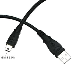 Nexons USB 2.0 A to Mini-B 5 Pin Cable - Black (For External Hard Drives, MP3 Players, Mobile Phones, Digital Cameras)