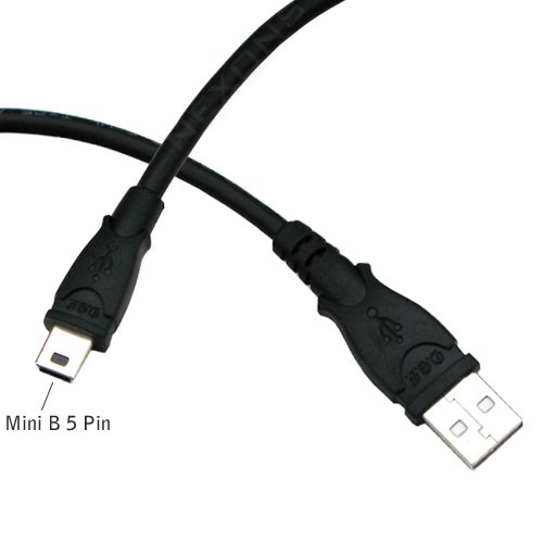 Nexons USB 2.0 A to Mini-B 5 Pin Cable - Black (For External Hard Drives, MP3 Players, Mobile Phones, Digital Cameras)