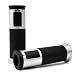 Non Slip Touring Dual Purpose Sport Racing Bike Watercraft Handle Bar End Rubber Hand Grips Chrome