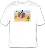 T-shirt with architectural, structure, castle, cactus, palace, desert, sand, monument, cacti, building,
