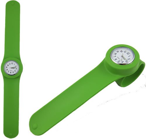 Acczilla Slap Watch - Silicone Slap On Watch - Apple Green - Large