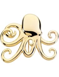 14k Yellow Gold Octopus Brooch