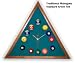 Mahogany Triangle Billiard Clock Standard Green Mali Felt