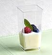 Zappy Elegant Tall Square Mini Cube 3oz Clear Plastic Tasting / Sample Shot Glasses Parfait / Souffle Jello Dessert Tumbler Cups 40 Ct