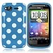 from AIO AIO Polka Dots Gel Case For HTC Desire S With Film - Blue