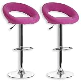 Lot de 2 tabourets de bar PABLO velours lila