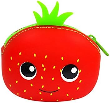 Cute Silicone Coin Purse Wallet Rubber Cosmetic Bag Kids Girl Gift (Strawberry)