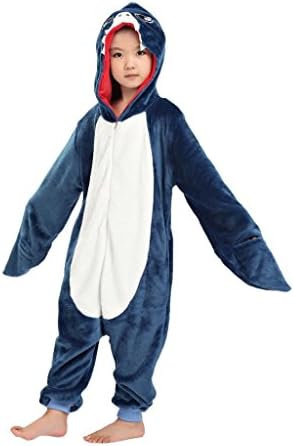 Anim-Unisex Kigurumi Pajamas Kids Costume Animal Pyjamas-shark-L