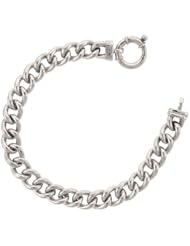Silver Curb Links 9.0mm Bracelets Length = 8