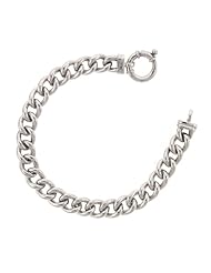 Silver Curb Links 9.0mm Bracelets Length = 7.5