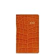 2012 Pocket Agenda Datebook, Genuine Crocodile Embossed Leather, 5" , Orange