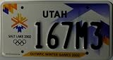 Utah Olympic Winter Games 2002 License Plate