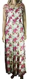 Ladies Lipsy Full Length Maxi Floral Dress in white pink and green in womens plus sizes 12 - 18
