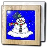 Holiday Snowman - 6 Inch Tile Napkin Holder