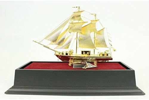 Vintage 24K Gold Clipper Sailing Ship Hot Cast Gilt (Japanese) Bronze Sculpture...FREE DOMESTIC SHIPPING!