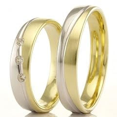 Eheringe Trauringe Gold 333 Wei�gold Gelbgold mit Brillanten (Paarpreis)