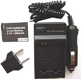 Nextop-Samsung SLB-10A Brand New 1400mAh COMPATIBLE Battery + Compatible Wall & Car Charger (FREE European Adaptor) for Samsung Digimax L100, Samsung Digimax L110, Samsung Digimax L210, Samsung Digimax M110, Samsung Digimax P800, Samsung Digimax P1000