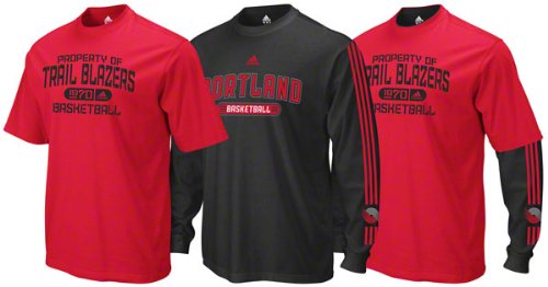 adidas Portland Trail Blazers Red-Black 3-In-1 T-shirt Combo Pack (Large)