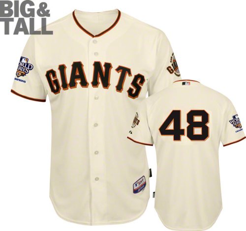 MLB Men's San Francisco Giants Pablo Sandoval Six Button Cool Base Authentic Extended Size Home Jersey (Ivory, 56/XXX-Large)