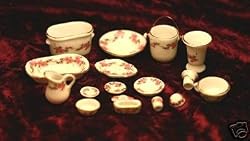Miniature 14 pc Porcelain Bathroom Accessory Set