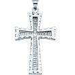 14K White Gold Cross Pendant