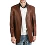 Men's Classic Three-Button Lambskin Leather Blazer - Regular, Tall, Big, Big & Tall