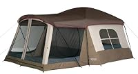 Wenzel Klondike 16 X 11-Feet Eight-Person Family Cabin Dome Tent (Light Grey/Taupe/Red) from Wenzel