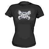 Buy WINGED GUITARS Rock n Roll Women's tee Shirt in 6 Colors Small thru XXL by 99 VOLTS