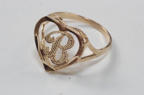 best price Initial Yellow Gold Ladies Heart Ring Valentine's Gift Best Deals best price Initial Yellow Gold Ladies Heart Ring Valentine's Gift Best Deals