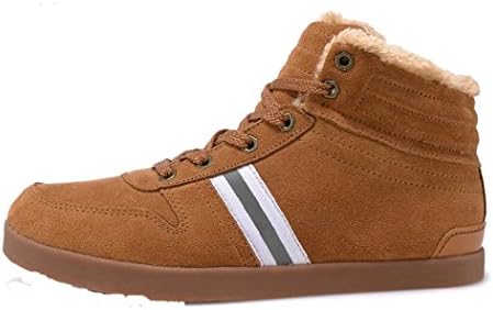 DOOZOO Fashion Cold Weather Leisure Warm Sports Collar Add Wool Shoes(9.5 D(M) US, Brown)