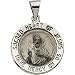 14k Wht Gold Hollow Rnd Sacred Heart Of Jesus Medal 18.5mm
