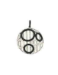 Ladies 18K Two Tone White Gold 1.68Ct Round Cut Diamond Designer Charm Heart Pendant 5.8Gr