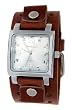 Nemesis # BB516S Men's Square Premium Wide Leather Cuff Band Watch