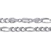 3mm Italian Sterling Silver Figaro Link Chain Necklace Gauge 080 (16", 18", 20", 22", 24", 26", 28", 30")