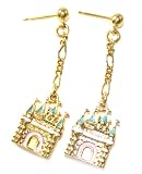 Beautiful 18kgp Fairy Tale Magical Castle Charm Earrings by Kidada for Disney Couture ~ COMES WITH AUTHENTIC DISNEY COUTURE KIDADA POUCH!